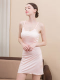 100% Mulberry Silk Lettuce Hem Adjustable Strap Nightgown