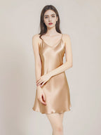 Luxury 100% Mulberry Silk Satin V-Neck Cami Night Dress