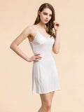 Silk Blend Lace V-Neck Nightgown with Removable Pads