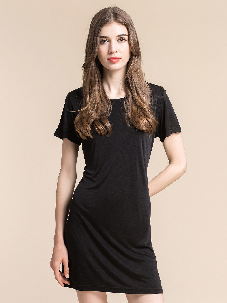 Soft Knit Silk Blend Midi Sleep Dress