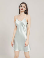 Luxury 100% Mulberry Silk Satin V-Neck Cami Night Dress