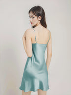 Satin Draped 100% Pure Silk Mini Night Dress