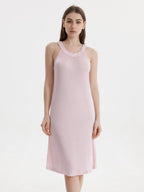 Silk Blend Halter Neck Sleeveless Midi Nightgown