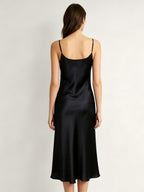 100% Pure Silk V-Neck Midi Slip Nightgown