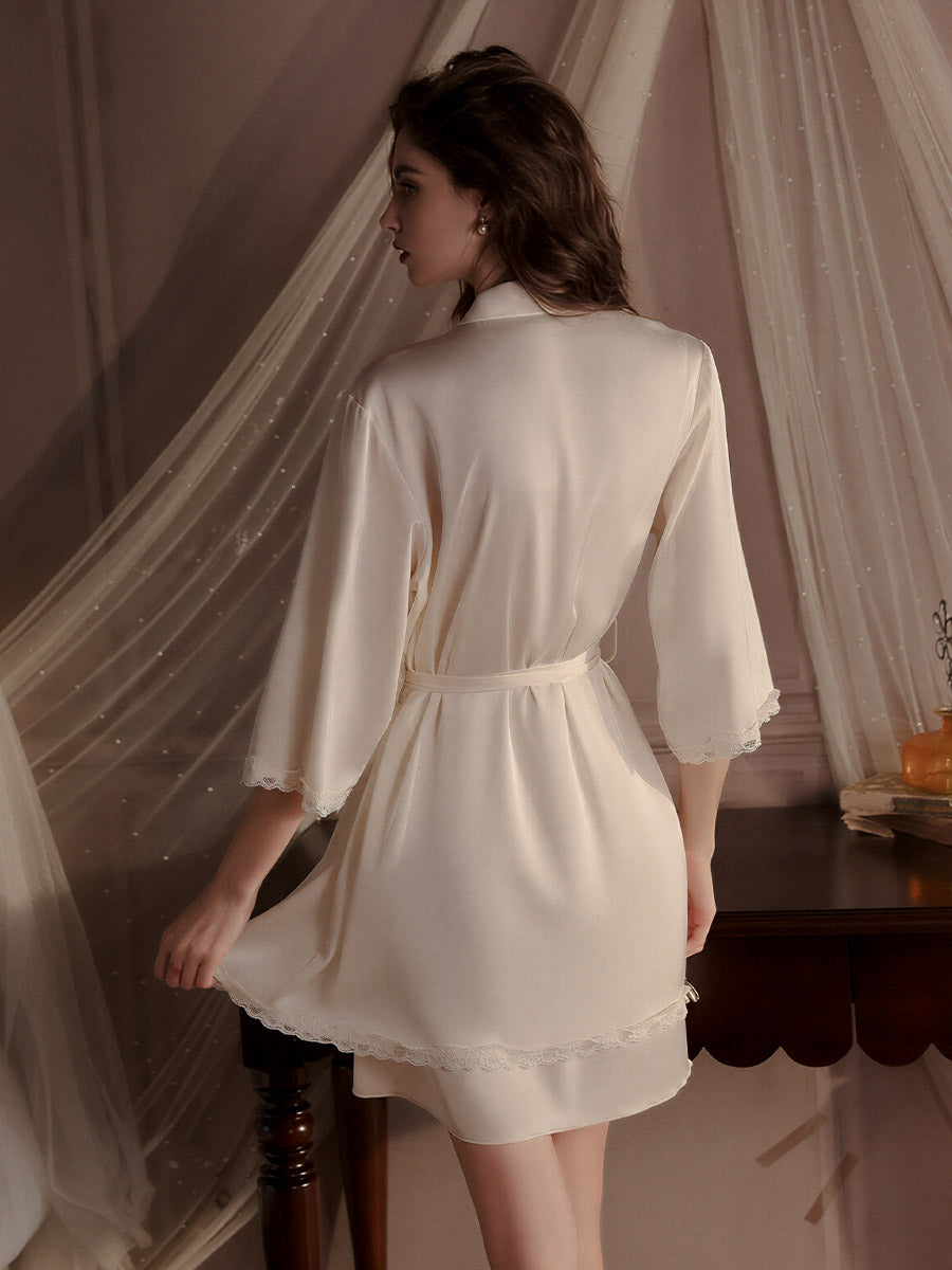 Satin Chemise & Robe Sleepwear Set
