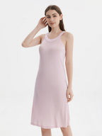 Silk Blend Halter Neck Sleeveless Midi Nightgown