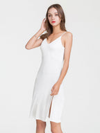 Satin Feel Silk Blend Midi Slip Sleep Dress