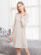 Soft Long Sleeve V-Neck Loungewear Night Dress