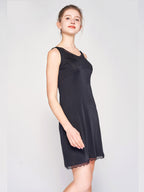 Silk Blend Lace Trim Sleeveless Nightgown Slip Dress