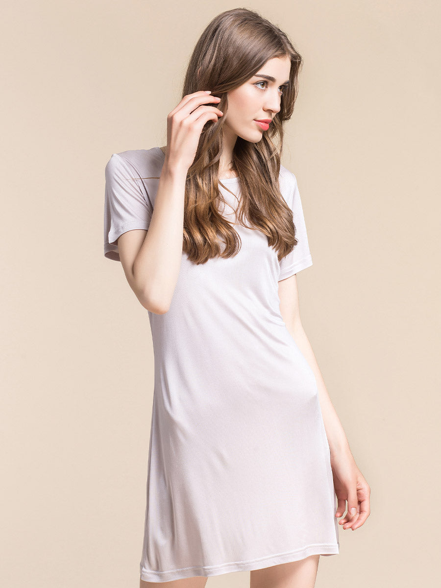 Soft Knit Silk Blend Midi Sleep Dress
