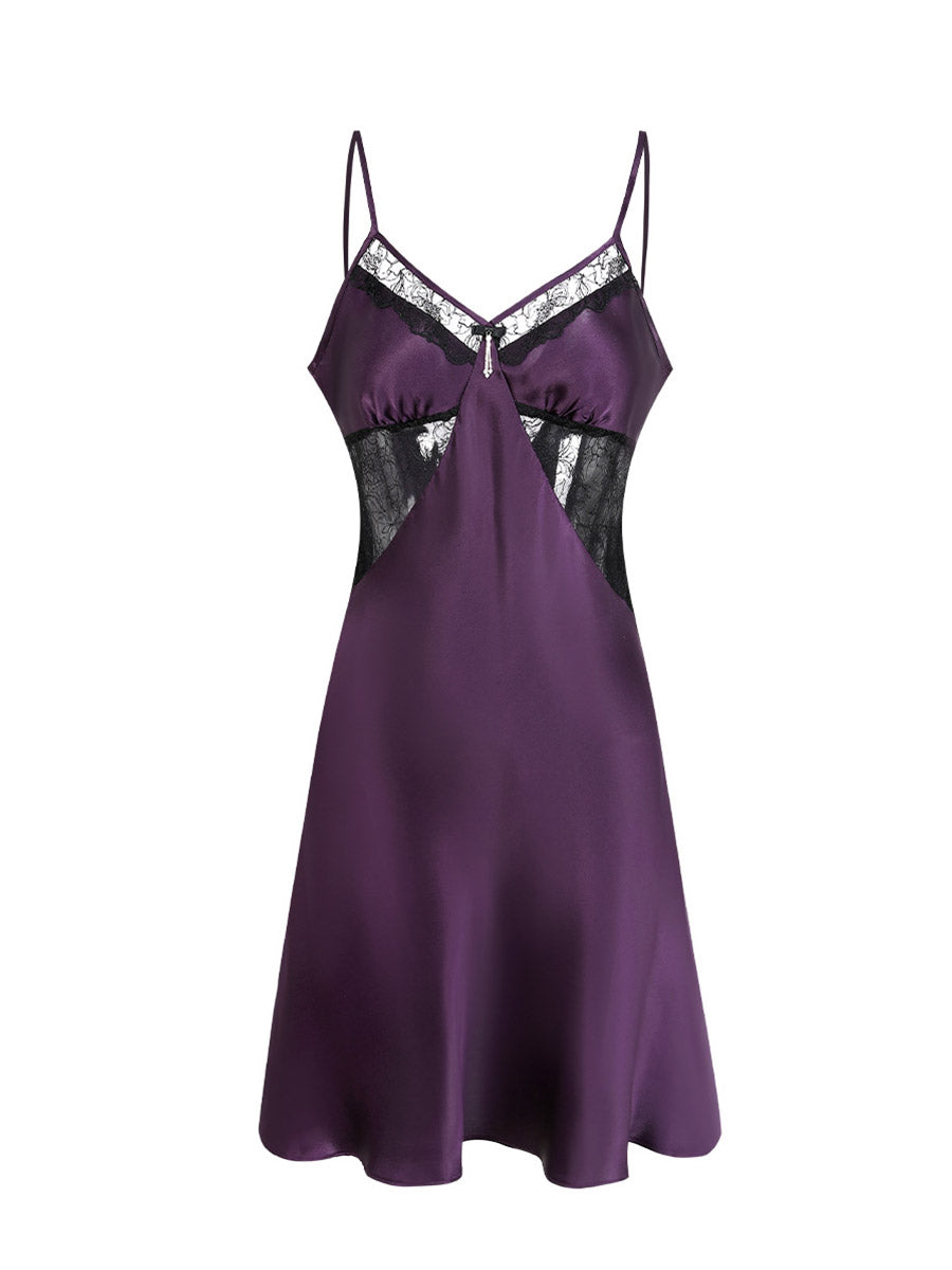 Romantic Lace 100% Pure Silk Mini Slip Night Dress