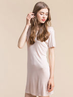 Soft Knit Silk Blend Midi Sleep Dress