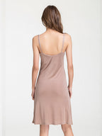 Satin Feel Silk Blend Midi Slip Sleep Dress