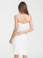 Satin Feel Silk Blend Midi Slip Sleep Dress