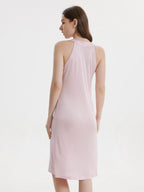 Silk Blend Halter Neck Sleeveless Midi Nightgown