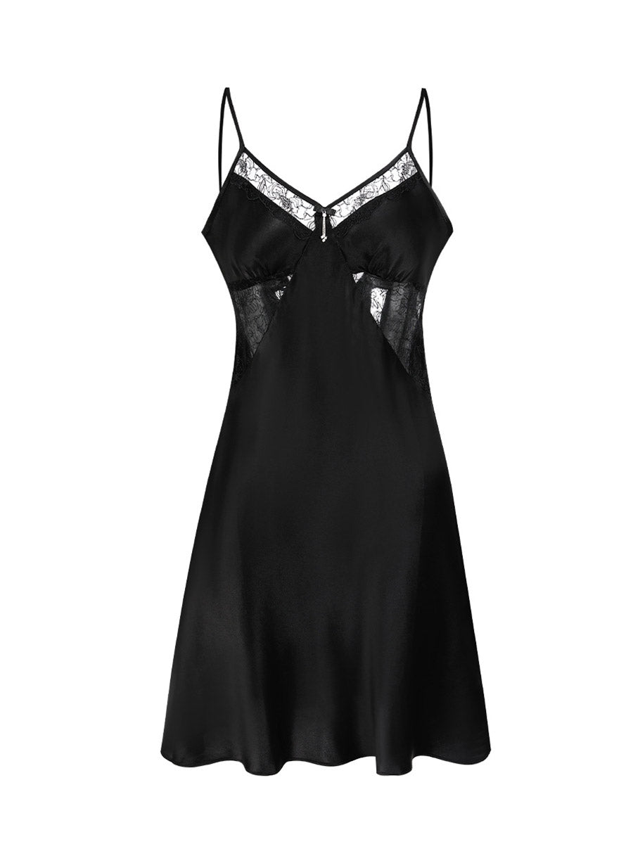 Romantic Lace 100% Pure Silk Mini Slip Night Dress