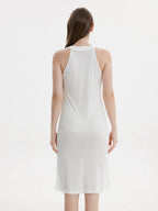 Silk Blend Halter Neck Sleeveless Midi Nightgown