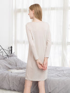Soft Long Sleeve V-Neck Loungewear Night Dress