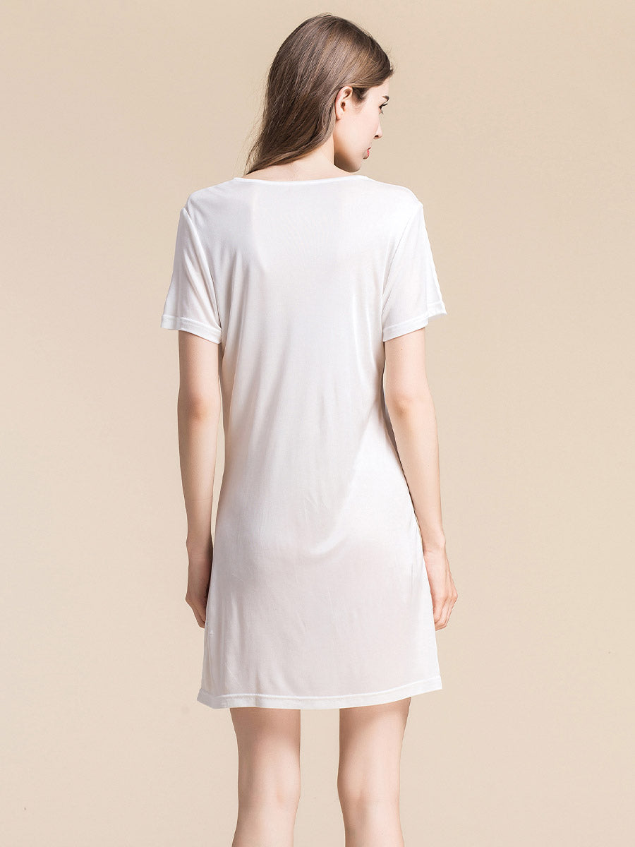 Soft Knit Silk Blend Midi Sleep Dress