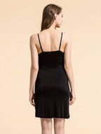 Silk Blend Lace V-Neck Nightgown with Removable Pads