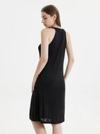 Silk Blend Halter Neck Sleeveless Midi Nightgown