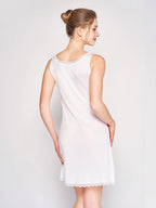 Silk Blend Lace Trim Sleeveless Nightgown Slip Dress